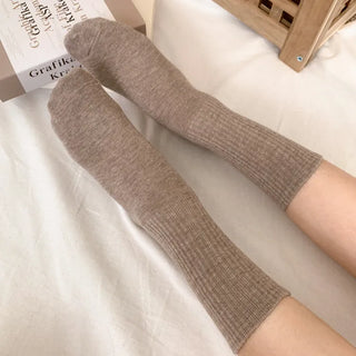 Sturdy Leggings Socks Plain Ribbed Ankle Socks Long Socks