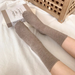 Sturdy Leggings Socks Plain Ribbed Ankle Socks Long Socks