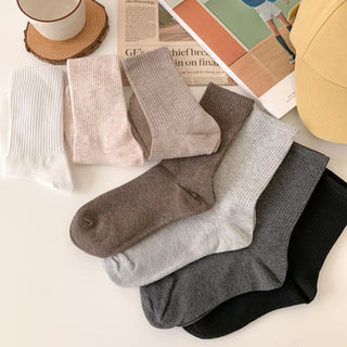Sturdy Leggings Socks Plain Ribbed Ankle Socks Long Socks