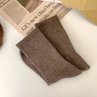 Sturdy Leggings Socks Plain Ribbed Ankle Socks Long Socks