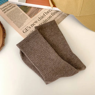 Sturdy Leggings Socks Plain Ribbed Ankle Socks Long Socks