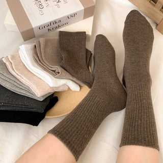 Sturdy Leggings Socks Plain Ribbed Ankle Socks Long Socks