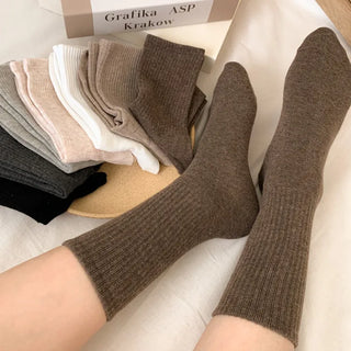 Sturdy Leggings Socks Plain Ribbed Ankle Socks Long Socks