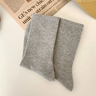 Sturdy Leggings Socks Plain Ribbed Ankle Socks Long Socks