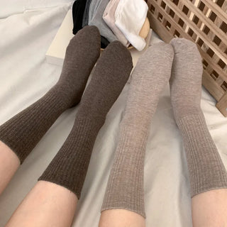 Sturdy Leggings Socks Plain Ribbed Ankle Socks Long Socks