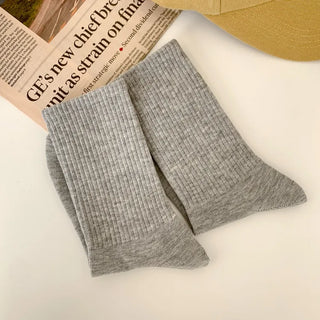 Sturdy Leggings Socks Plain Ribbed Ankle Socks Long Socks