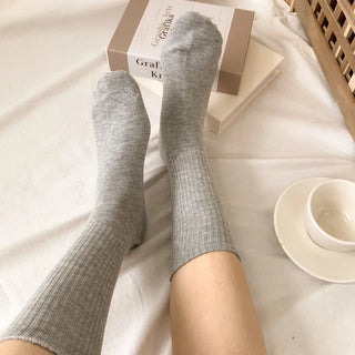 Sturdy Leggings Socks Plain Ribbed Ankle Socks Long Socks
