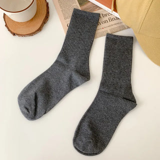 Sturdy Leggings Socks Plain Ribbed Ankle Socks Long Socks