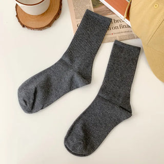 Sturdy Leggings Socks Plain Ribbed Ankle Socks Long Socks