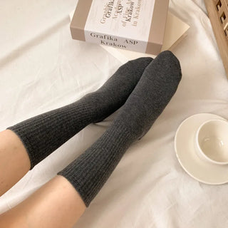 Sturdy Leggings Socks Plain Ribbed Ankle Socks Long Socks