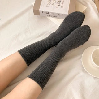 Sturdy Leggings Socks Plain Ribbed Ankle Socks Long Socks
