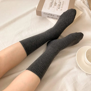 Sturdy Leggings Socks Plain Ribbed Ankle Socks Long Socks