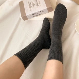 Sturdy Leggings Socks Plain Ribbed Ankle Socks Long Socks