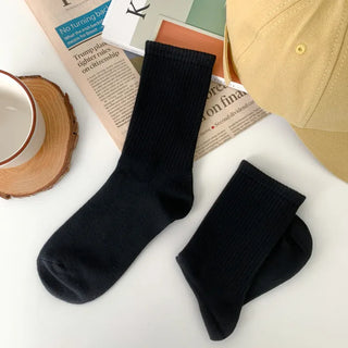 Sturdy Leggings Socks Plain Ribbed Ankle Socks Long Socks
