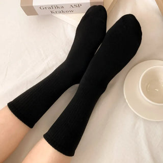 Sturdy Leggings Socks Plain Ribbed Ankle Socks Long Socks
