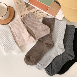 Sturdy Leggings Socks Plain Ribbed Ankle Socks Long Socks