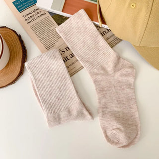 Sturdy Leggings Socks Plain Ribbed Ankle Socks Long Socks