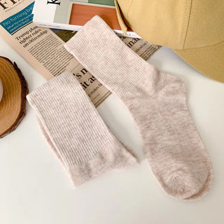 Sturdy Leggings Socks Plain Ribbed Ankle Socks Long Socks