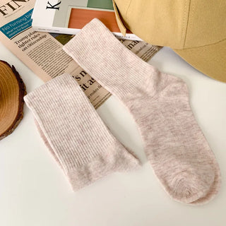 Sturdy Leggings Socks Plain Ribbed Ankle Socks Long Socks