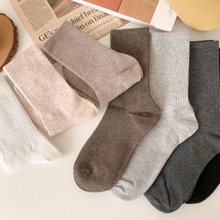 Sturdy Leggings Socks Plain Ribbed Ankle Socks Long Socks
