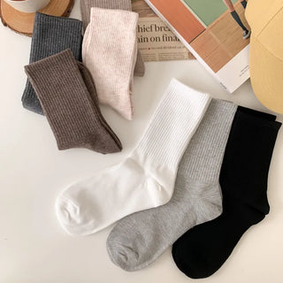 Sturdy Leggings Socks Plain Ribbed Ankle Socks Long Socks