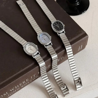 Metal Oval Silver Wristwatch