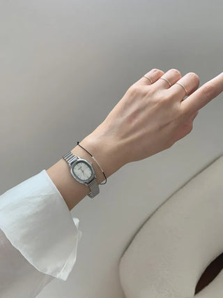 Metal Oval Silver Wristwatch