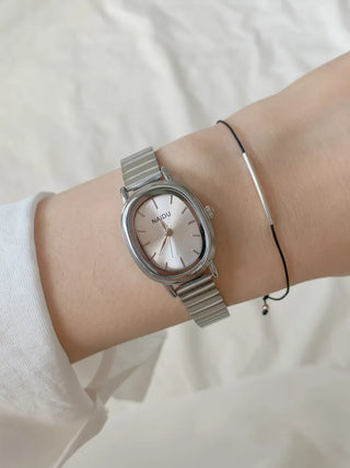 Metal Oval Silver Wristwatch