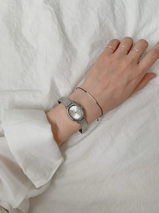 Metal Oval Silver Wristwatch
