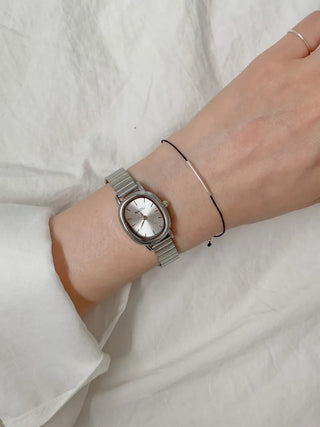 Metal Oval Silver Wristwatch