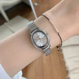Metal Oval Silver Wristwatch
