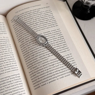Metal Oval Silver Wristwatch