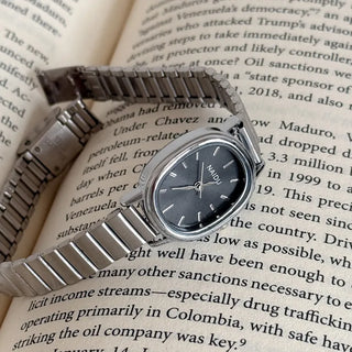 Metal Oval Silver Wristwatch