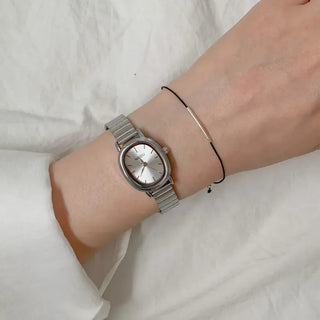 Metal Oval Silver Wristwatch