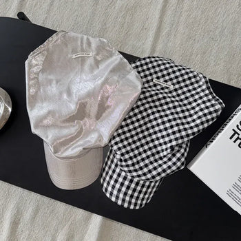 Silver and Check Scarf Bandana Cap 2 Types