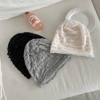 Light Frill Tiered Beanie Hat