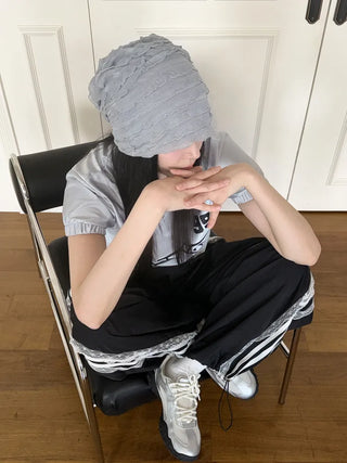Light Frill Tiered Beanie Hat