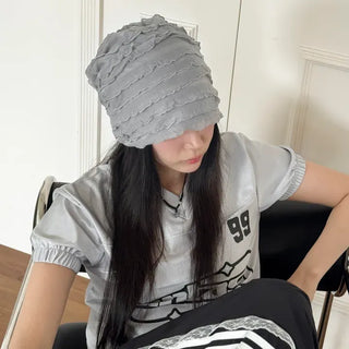 Light Frill Tiered Beanie Hat