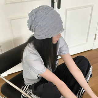 Light Frill Tiered Beanie Hat