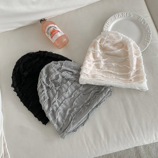 Light Frill Tiered Beanie Hat