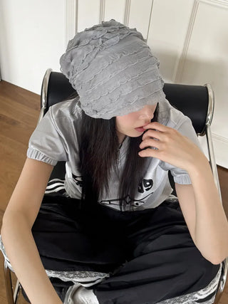 Light Frill Tiered Beanie Hat