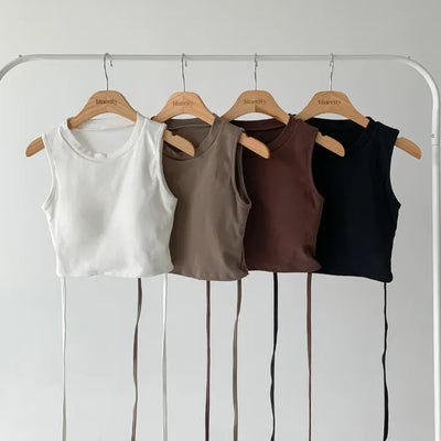 Drop String Bralette Crop Cap Sleeveless