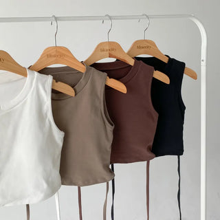 Drop String Bralette Crop Cap Sleeveless