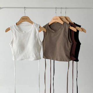 Drop String Bralette Crop Cap Sleeveless