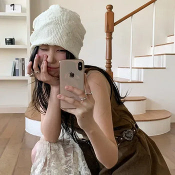 Net See-through Mesh Flower Lace Beanie Collection
