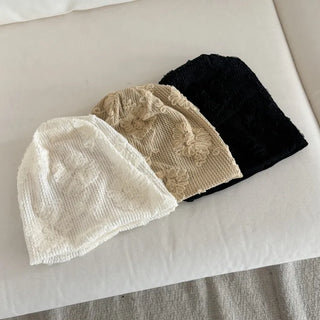 Net See-through Mesh Flower Lace Beanie Collection