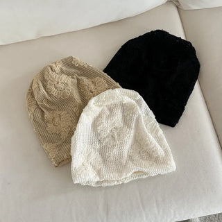 Net See-through Mesh Flower Lace Beanie Collection