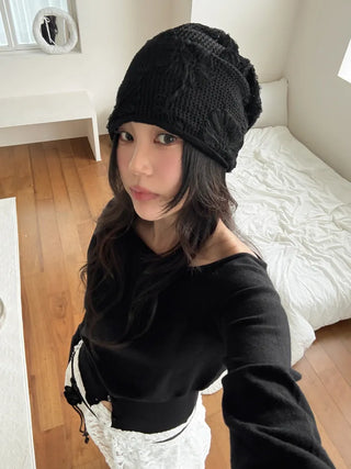 Net See-through Mesh Flower Lace Beanie Collection