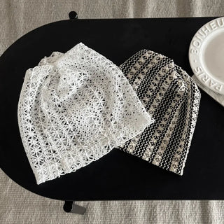 Net See-through Mesh Flower Lace Beanie Collection