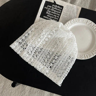 Net See-through Mesh Flower Lace Beanie Collection